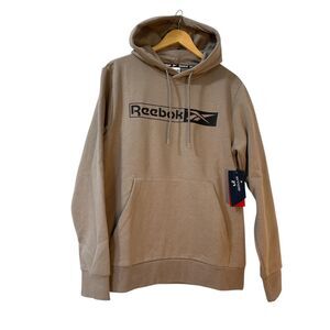 Reebok Standard Hoodie Driftwood Beige Athletic Sweatshirt Pullover Men's Size M